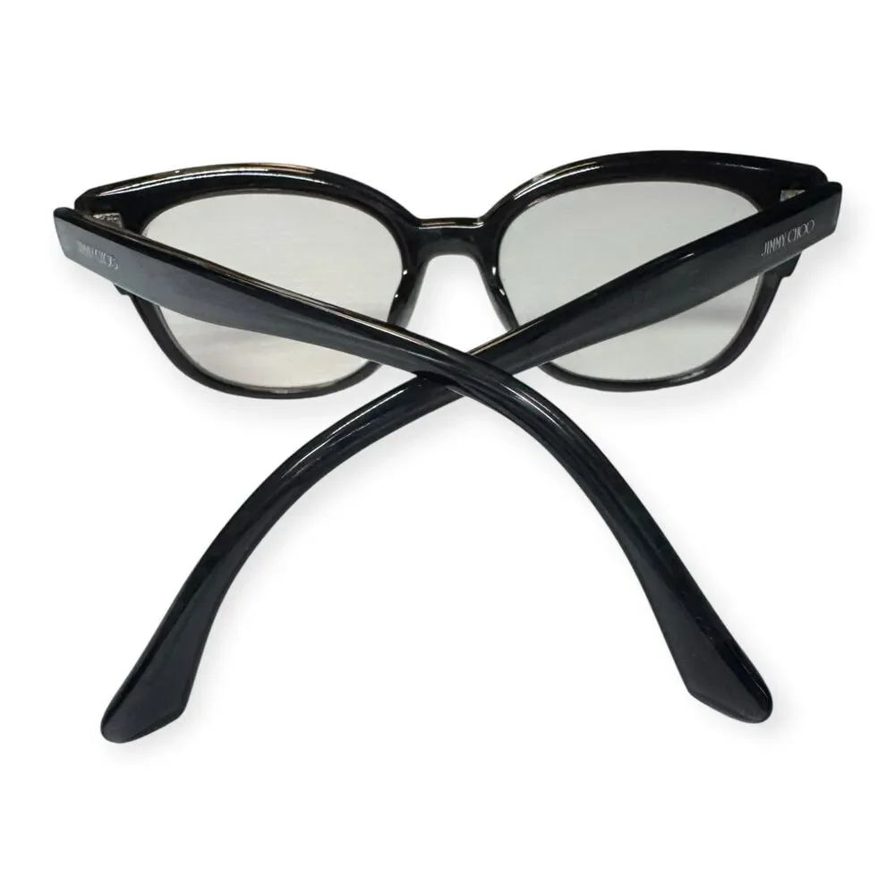 Jimmy Choo JC177 Eyeglasses Cat Eye‎ Dark Gray Silver Glitter Frames 51-17-145mm